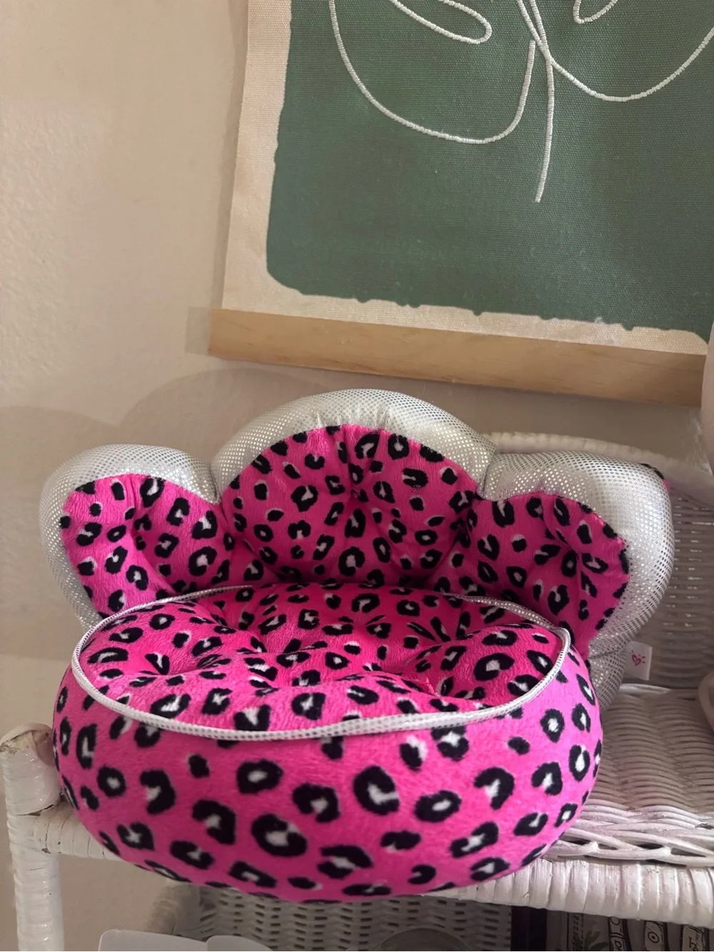 Y2K Justice Pink Leopard Plush Kids Toy Chair